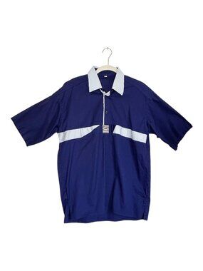 Vintage 80s / 90s Unbranded Colorblock Polo Shirt in Blue - Sz 40 (M)